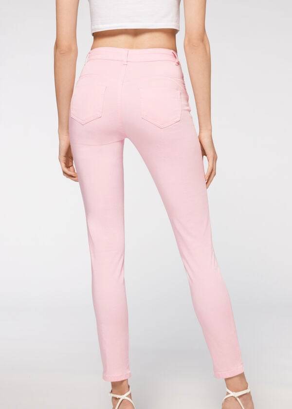 pinkfarbene calzedonia eco light push-up-jeans für damen