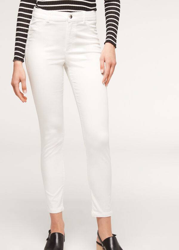 damen calzedonia eco light push-up-jeans aus denim weiß