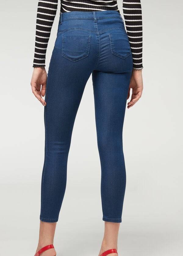 calzedonia eco light push-up-jeans für damen marineblau