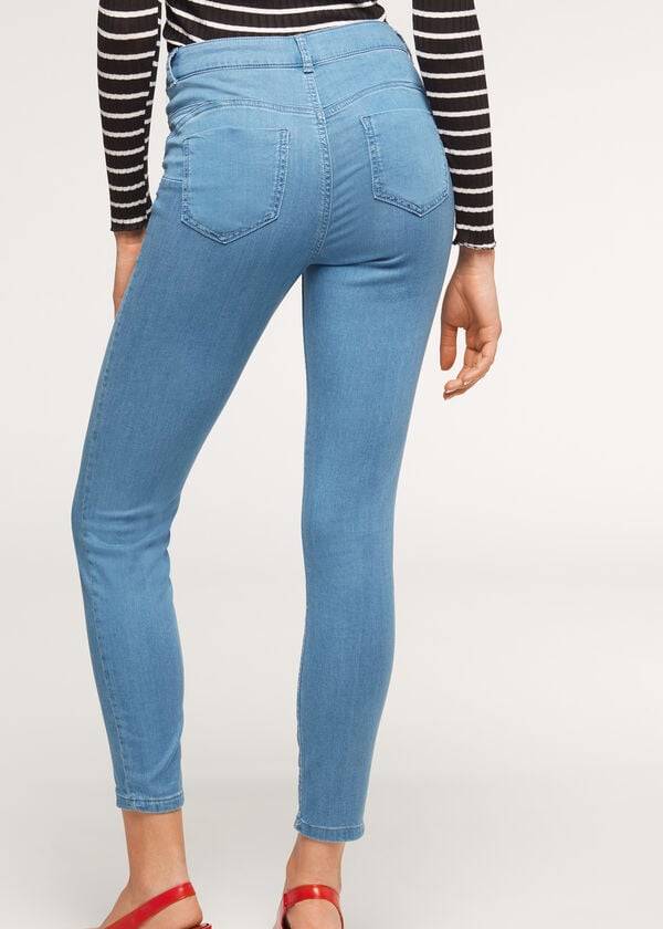 calzedonia eco light push-up-jeans für damen blau