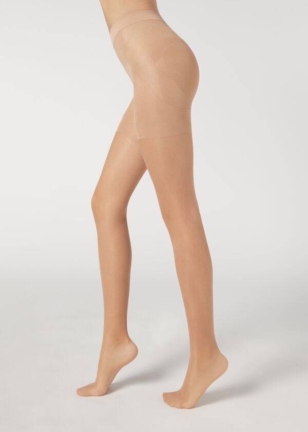 calzedonia 15 denier total shaper sheer damenstrumpfhose beige