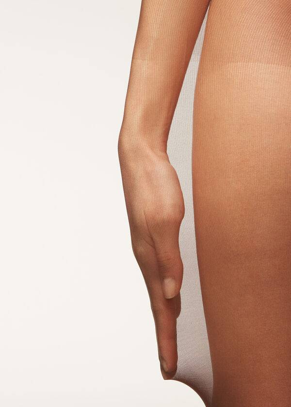 braune damen-strumpfhose calzedonia 20 denier essential invisible sheer tight
