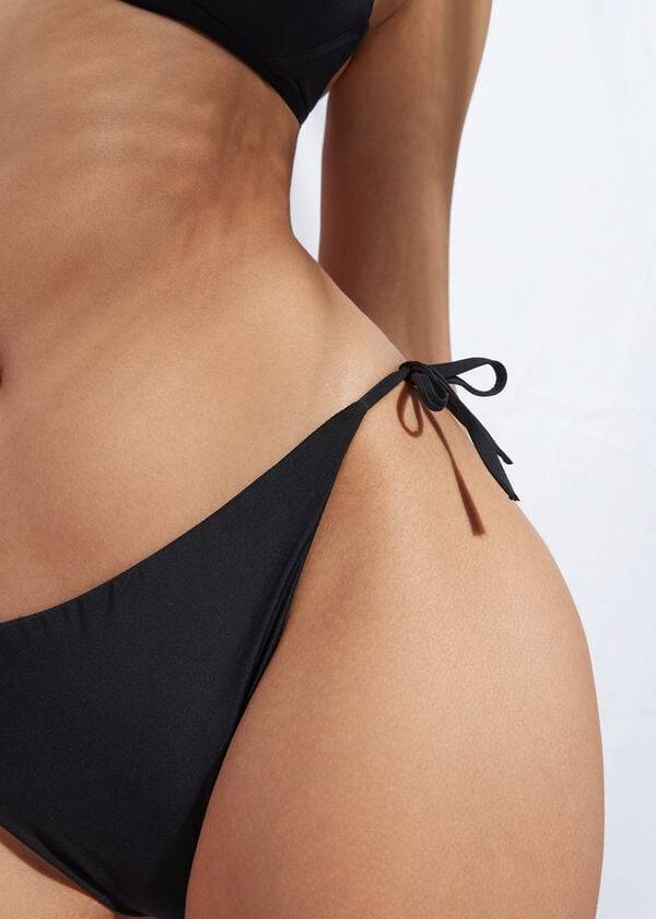 schwarze calzedonia brazilian string indonesia eco damen-bikinihose