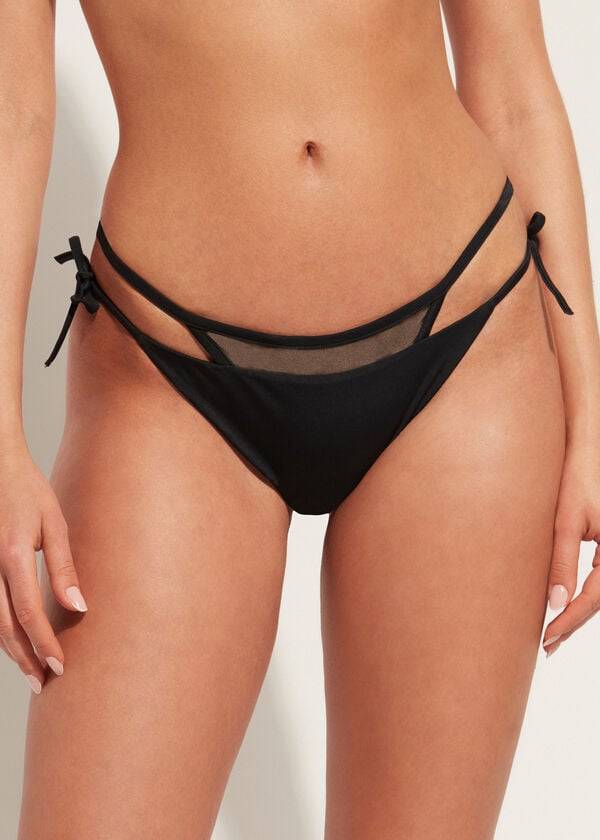 schwarze calzedonia brazilian string tokyo damen-bikinihose
