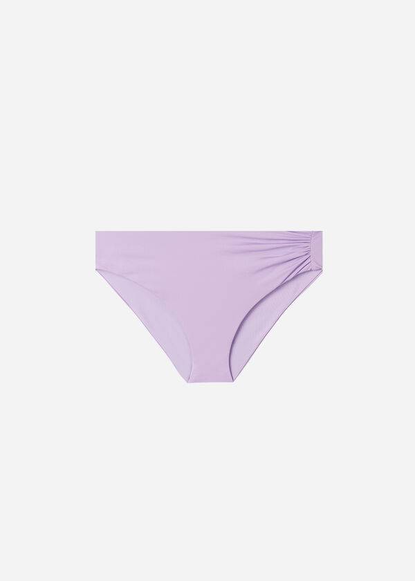 lila damen-bikinihose calzedonia mit hohem bund aus indonesischem Öko-material