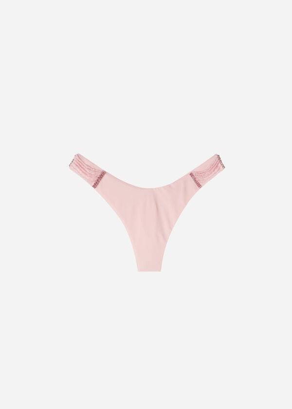 pinkfarbene calzedonia bikinihose mit hohem beinausschnitt im brasilianischen manila-stil für damen