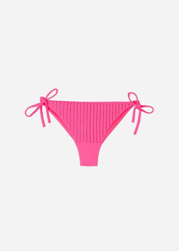 pinkfarbener calzedonia strass-bikini-string shanghai damen-bikini-unterteil