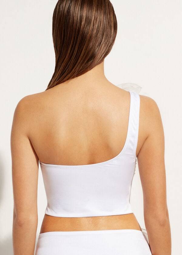 calzedonia one-shoulder bandeau bora bora damen-bikini-oberteil weiß