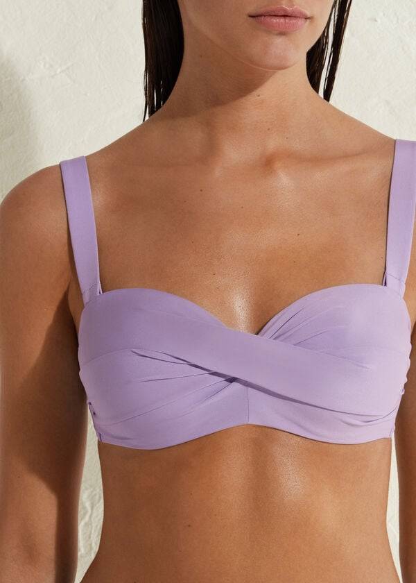 lila calzedonia gepolsterte bandeau indonesia damen-bikinioberteile