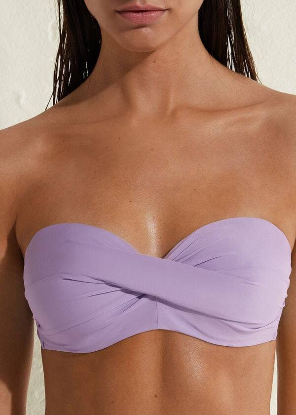 lila calzedonia gepolsterte bandeau indonesia damen-bikinioberteile