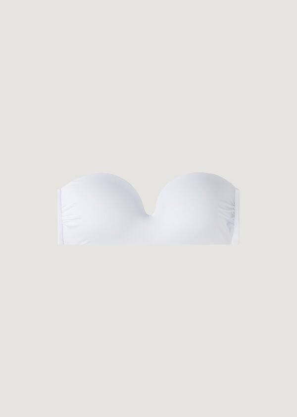 damen calzedonia bandeau bikini-oberteil mit polsterung indonesien eco cobey weiß