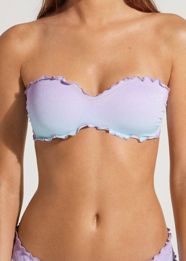 lila calzedonia gepolstertes bandeau madrid damen-bikini-oberteil
