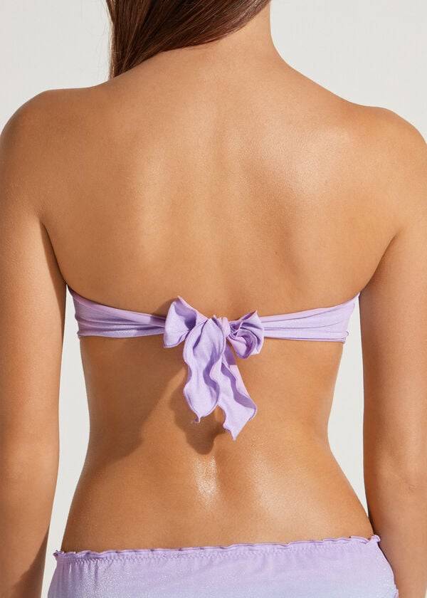 lila calzedonia gepolstertes bandeau madrid damen-bikini-oberteil