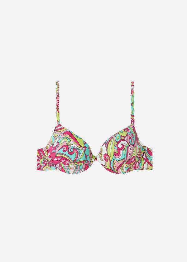 mehrfarbige calzedonia gepolsterte push-up londra damen-bikini-oberteile