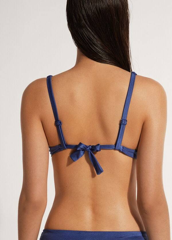 marineblaue calzedonia push-up-bikini-oberteile „marrakech für damen mit polsterung