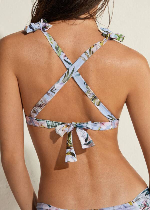 mehrfarbige gepolsterte triangel-bikinioberteile von calzedonia für damen
