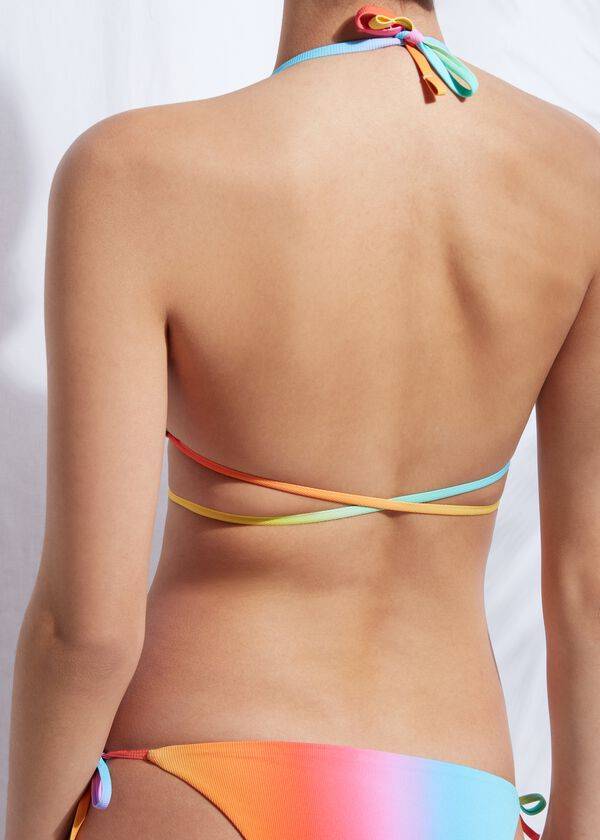 mehrfarbige gepolsterte triangel-bikinioberteile von calzedonia barcellona für damen