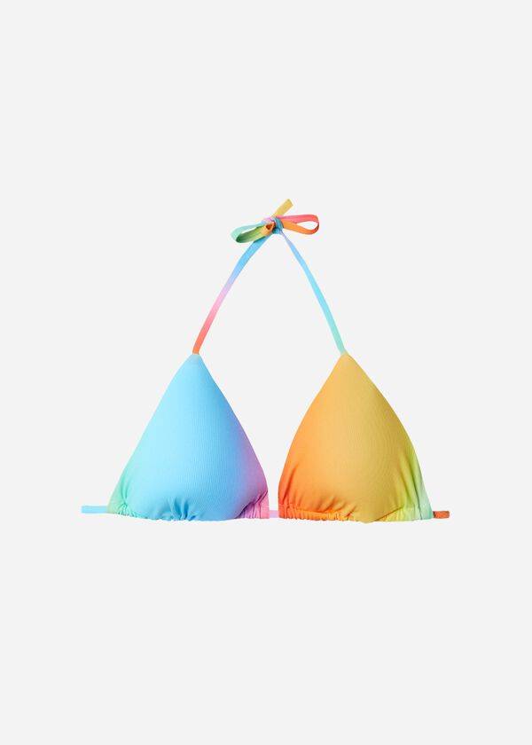 mehrfarbige gepolsterte triangel-bikinioberteile von calzedonia barcellona für damen