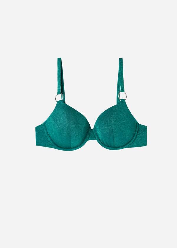 calzedonia push-up-bikini-oberteil für damen grün