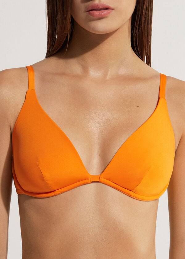 calzedonia push up indonesia eco damen-bikinioberteil orange