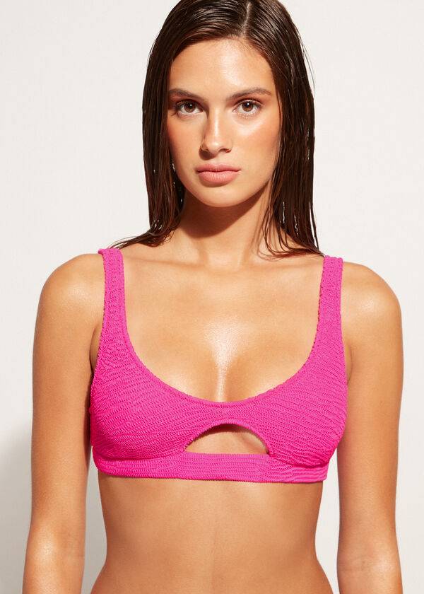 calzedonia tank-style bikini-oberteil mit cut-outs miami damen pink