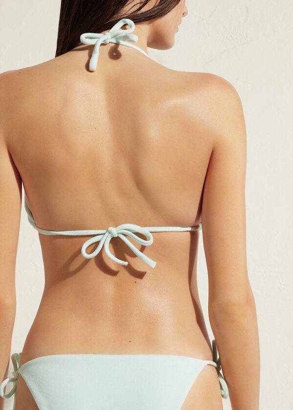 calzedonia triangle string beverly hills eco damen-bikini-oberteil blau