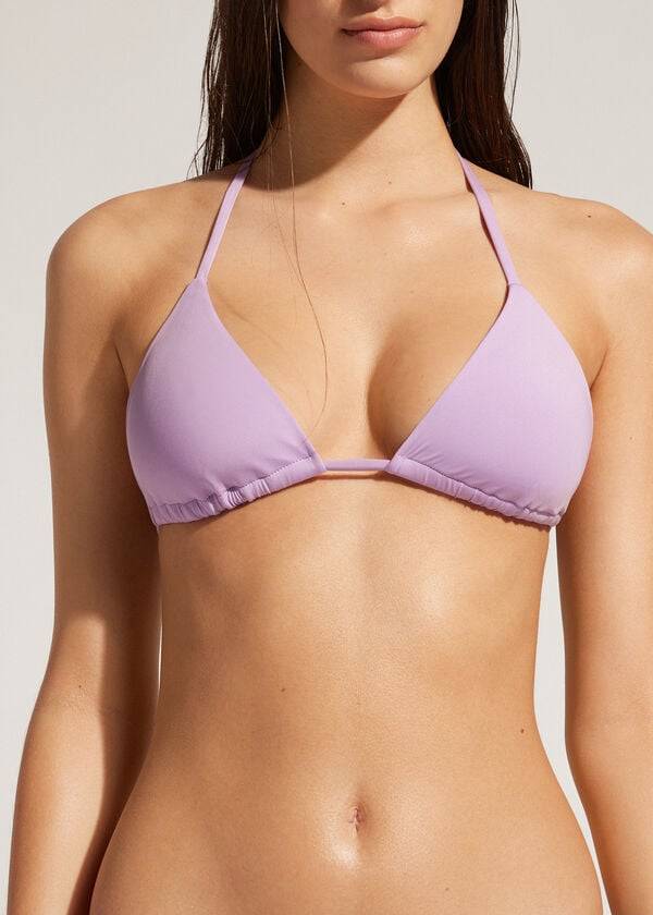damen calzedonia triangel-bikini-oberteil aus indonesischem Öko-material lila